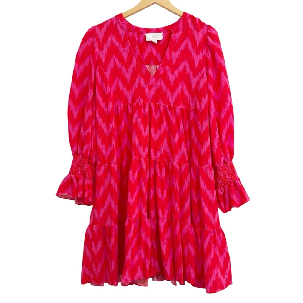 Tuckernuck Pomander Place Hot Pink Ikat Kenzo Dress XL - Picture 4 of 12